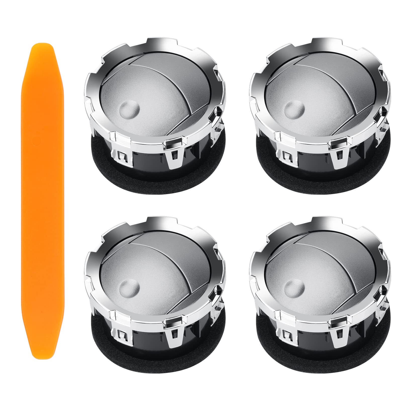 4PCS Dashboard AC Heater Air Vent Chrome, Compatible with Ford F250/F350/F450/F550 Super Duty 2011-2016, OEM DC3Z19893BA.