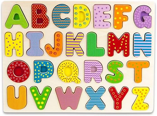 Alfabeto de madera el profesor Poplars rompecabezas de mesa de alfabeto de Imagination Creation