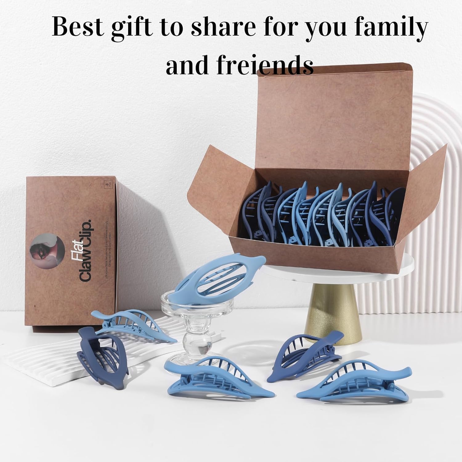 8 Pack Blue Flat Hair Clips – Matte Large French Blue Claw Clips for Women & Girls, No-Slip Strong Hold Gradient Barrettes for Thick or Thin Hair, Summer Beach Aesthetic Styling Accessories - Image 7