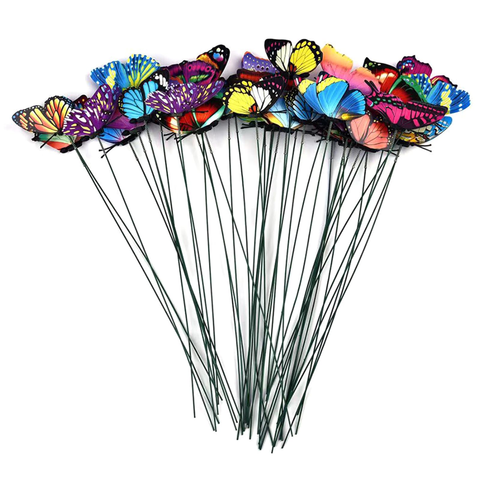 Tsophreniq 50Pack Realistic Butterflies Yard Decorations Artificial Butterflies Stakes Weatherproofed for Garden Patios Landscape Outdoor Decorations