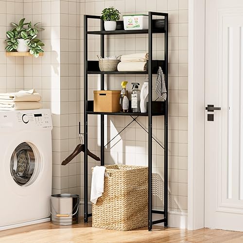 Miniatura 8 de OTK Almacenamiento sobre el inodoro, estante organizador de baño de 3 niveles, ahorro de espacio independiente con soporte para papel higiénico,