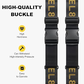 LEVEL8 Luminous Luggage Sets 2 Piece with Luggage Straps, 20/28 inch