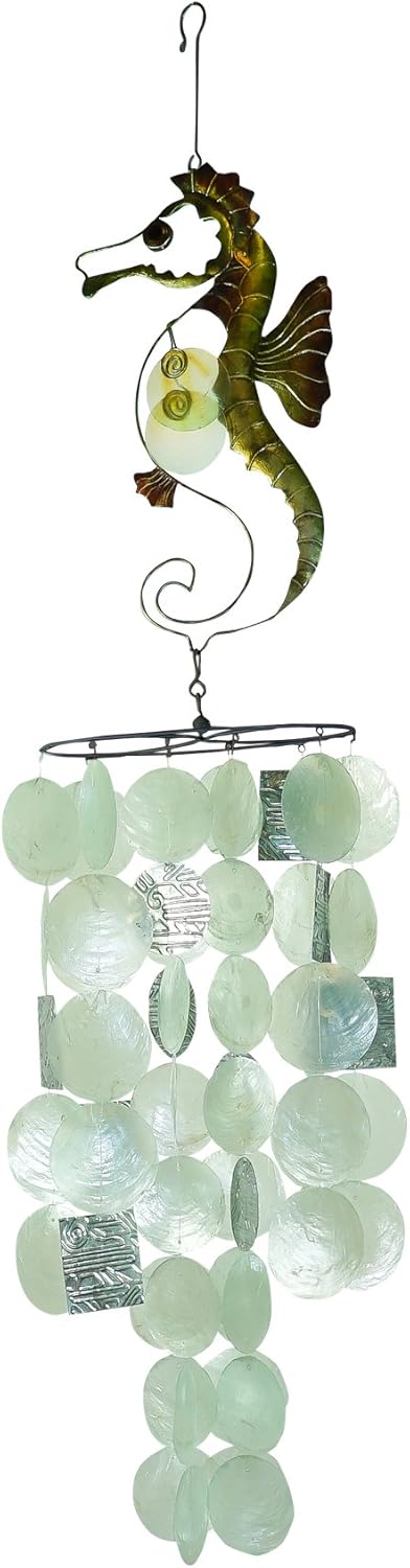 In the Breeze 7015 Capiz Owl Decorative Wind Chime,10" W x 36" H x 5" D