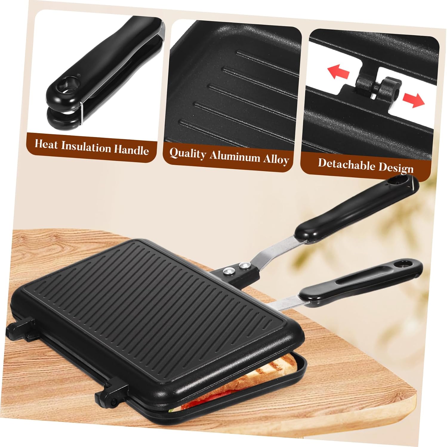 Double Sided Non Stick Sandwich Cooking Maker for Toasted Cheese