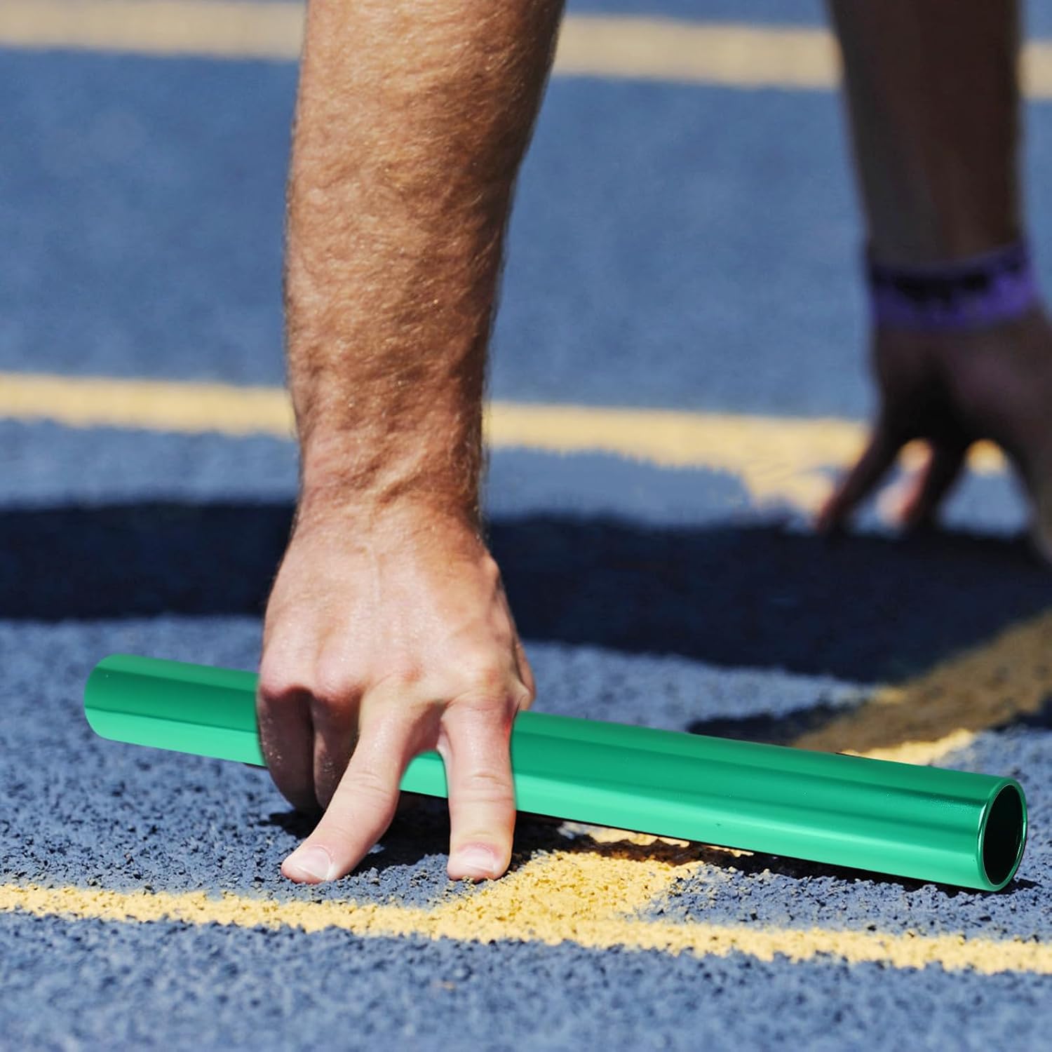 Luxshiny 4pcs Aluminum Alloy Relay Race Sticks with Smooth Comfortable Grip Lightweight Competition Standard for Sprint Events and School Relay Races