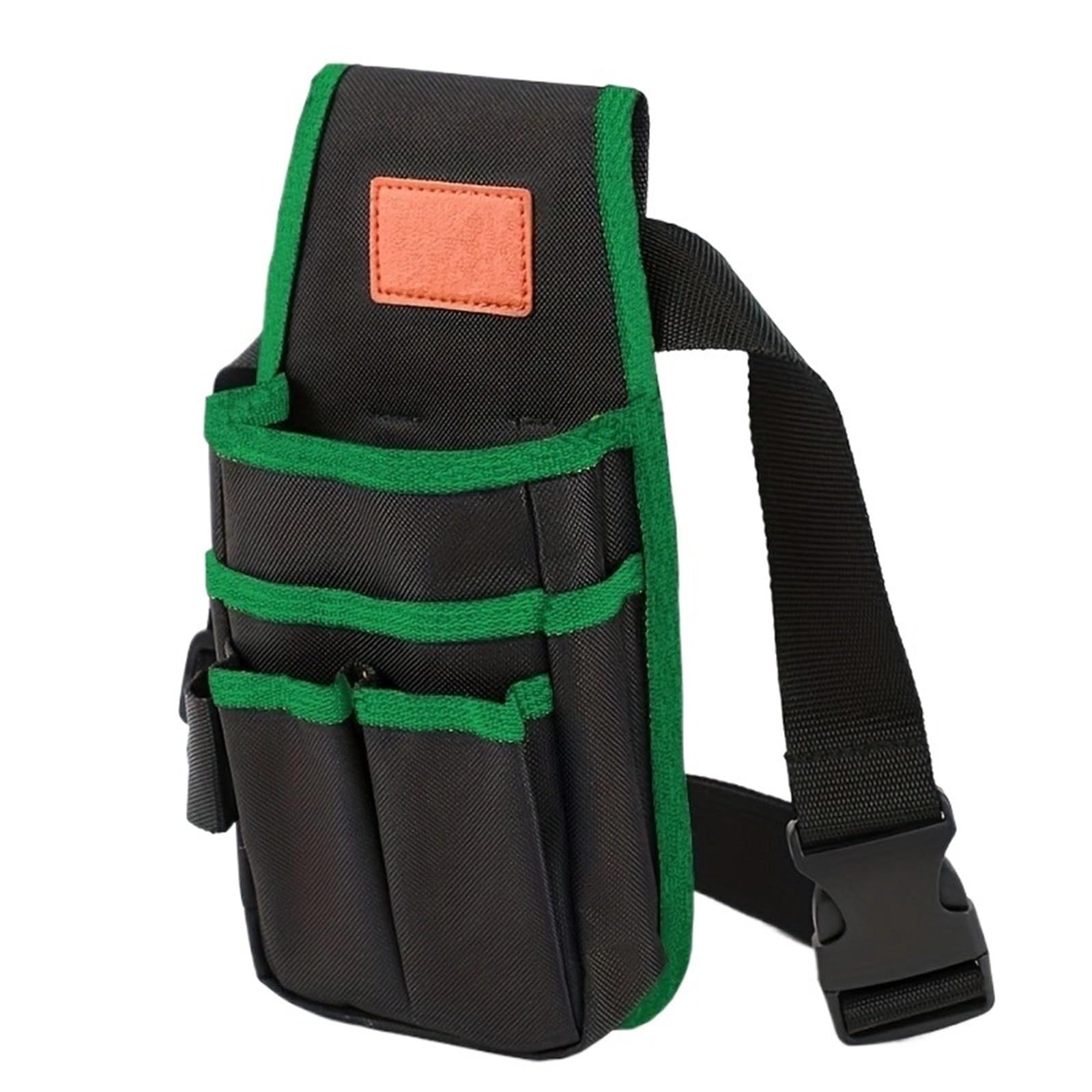Small Tool Bag Pocket Tool Pouch Belt Pouches With Clip Utility Mini Organizer For Carpenter,Construction(Black Green)