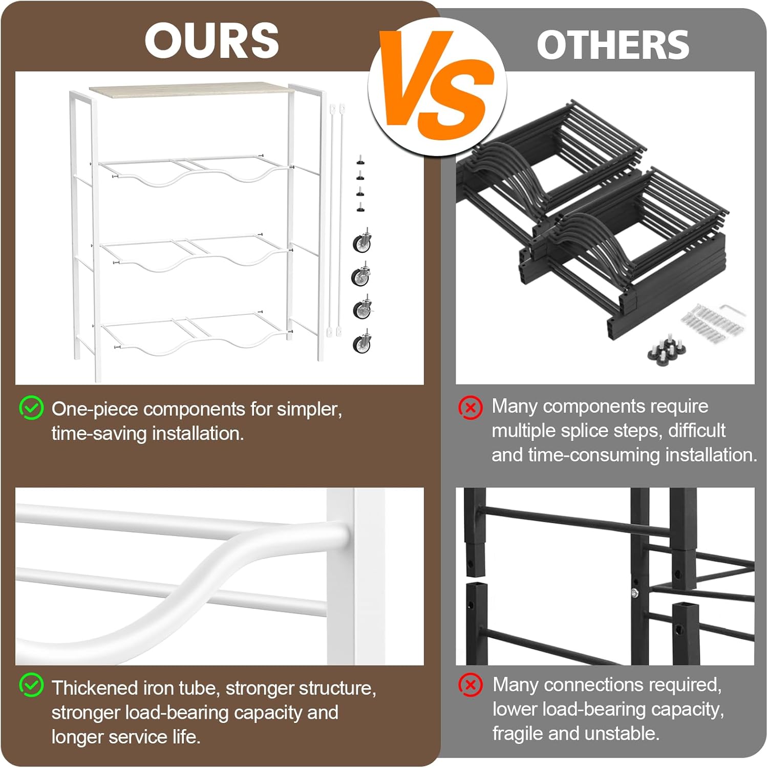 3 Tier 5 Gallon Water Jug Holder 6-Tray Water Jug Rack with Top Shelf and 4 Wheels Heavy Duty Movable Water Jug Stand,5 Gallon Water Bottle Holder for Kitchen Office Living Room，White