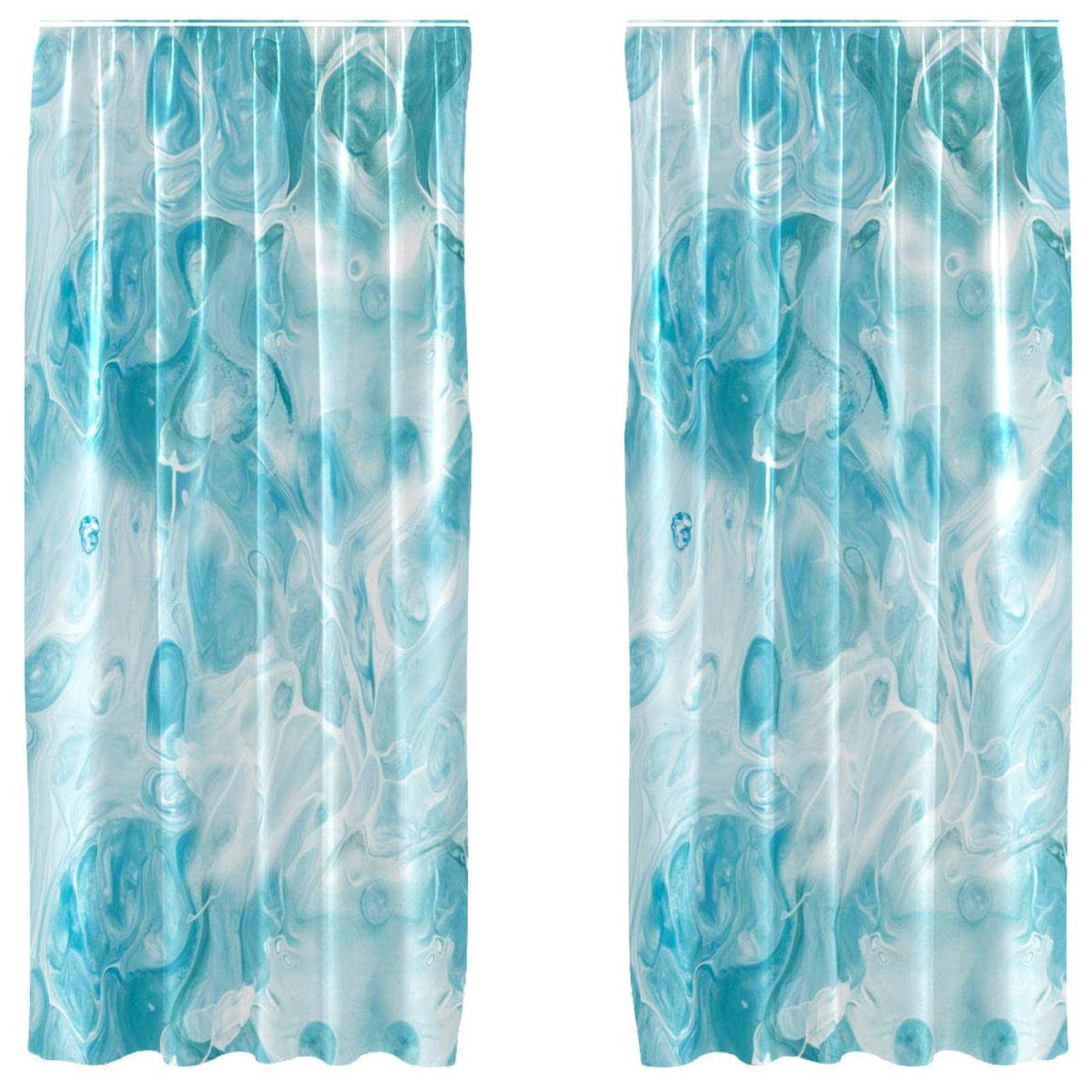 Rideaux occultants contre la lumière lot de 2 panneaux bleu marbré