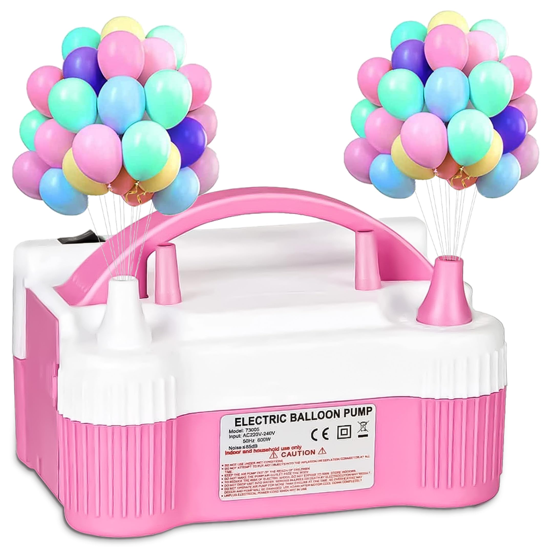 Active 100 Electric Balloon Pump, Portable Dual Nozzle Air Pump for Balloons 220v-240v 600w, Balloon Machine for Bulk Balloons Filling, Balloon Pump for Outdoor Recreations