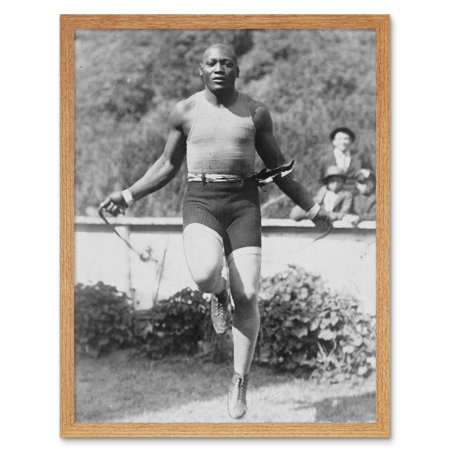 Wee Blue Coo Vintage Jack Johnson Skip Boxer Sport Art Print Framed Poster Wall Decor 12X16 Inch