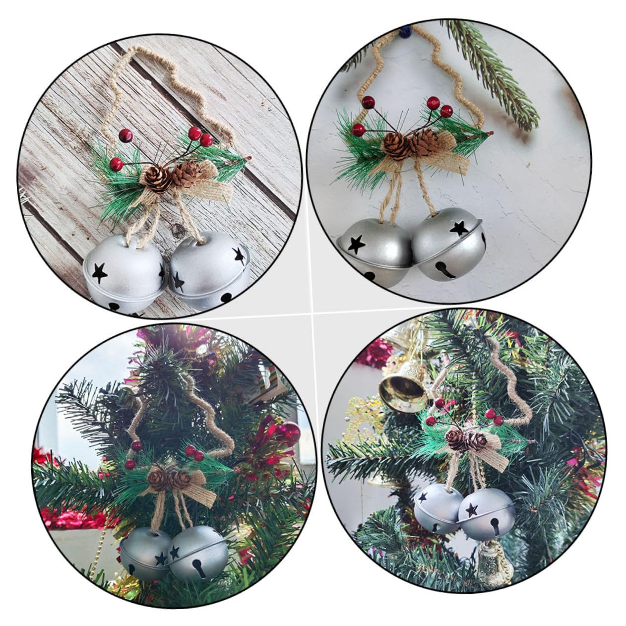 Cabilock 2 Juegos Campanas De Navidad Colgando Campanas De Vaca Navideñas Campana De Oro Guirnalda Adornos Colgantes Navidad Empavesado Festivo Decoraciones Metal 2 Piezas * 2