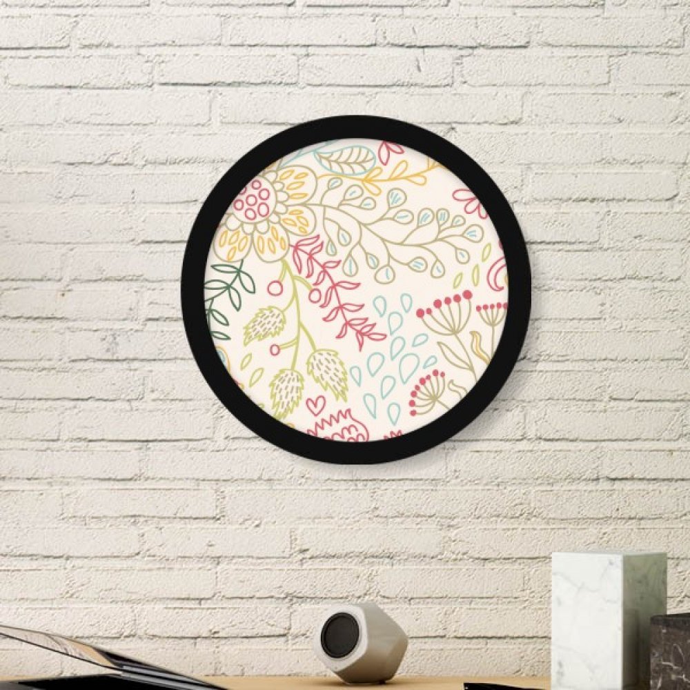 Accueil decorations pour cadre rond bois noir peinture plante et fleur