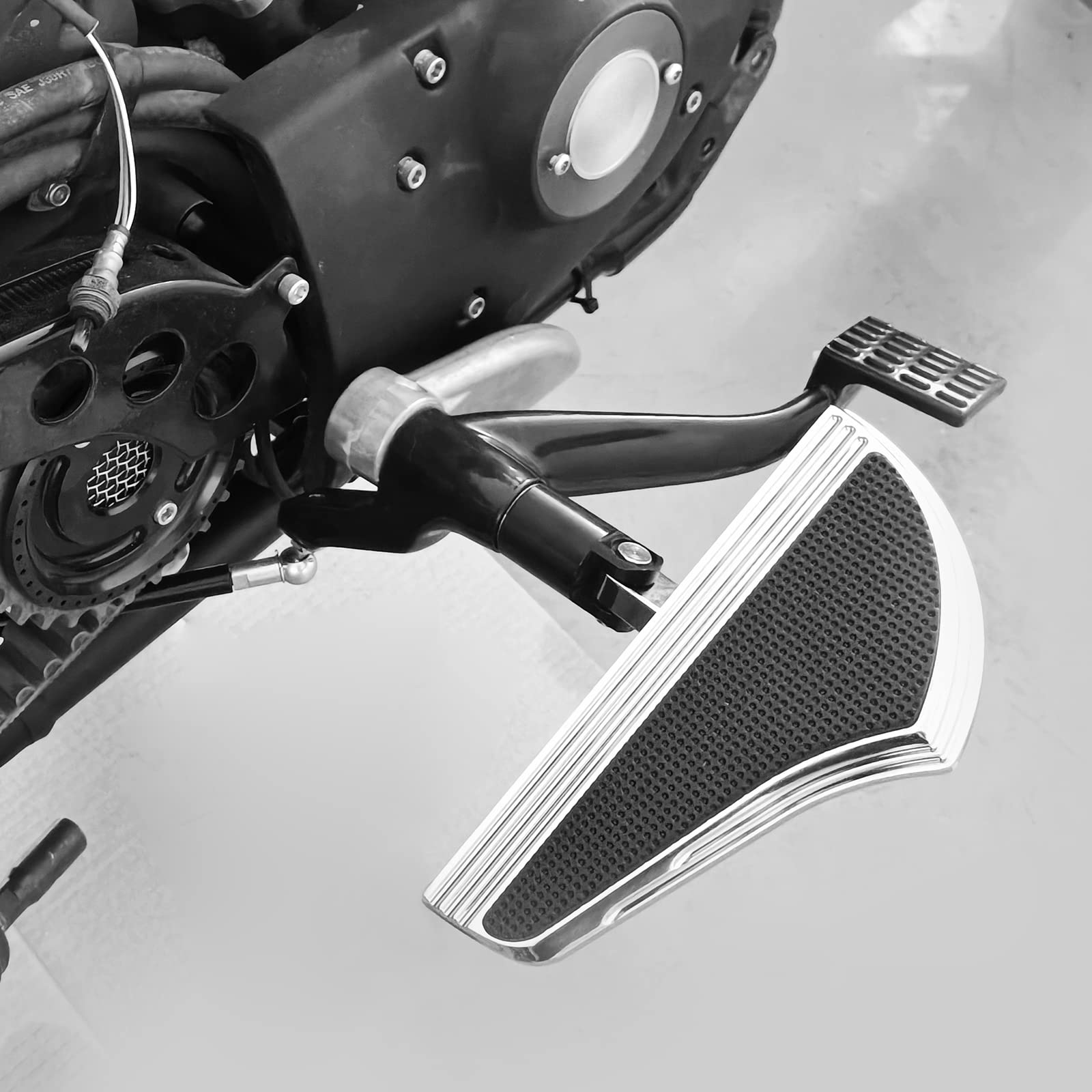 Pedane Passeggero Moto Per Harley Touring - In Alluminio CNC, Colore Nero - Foto 11
