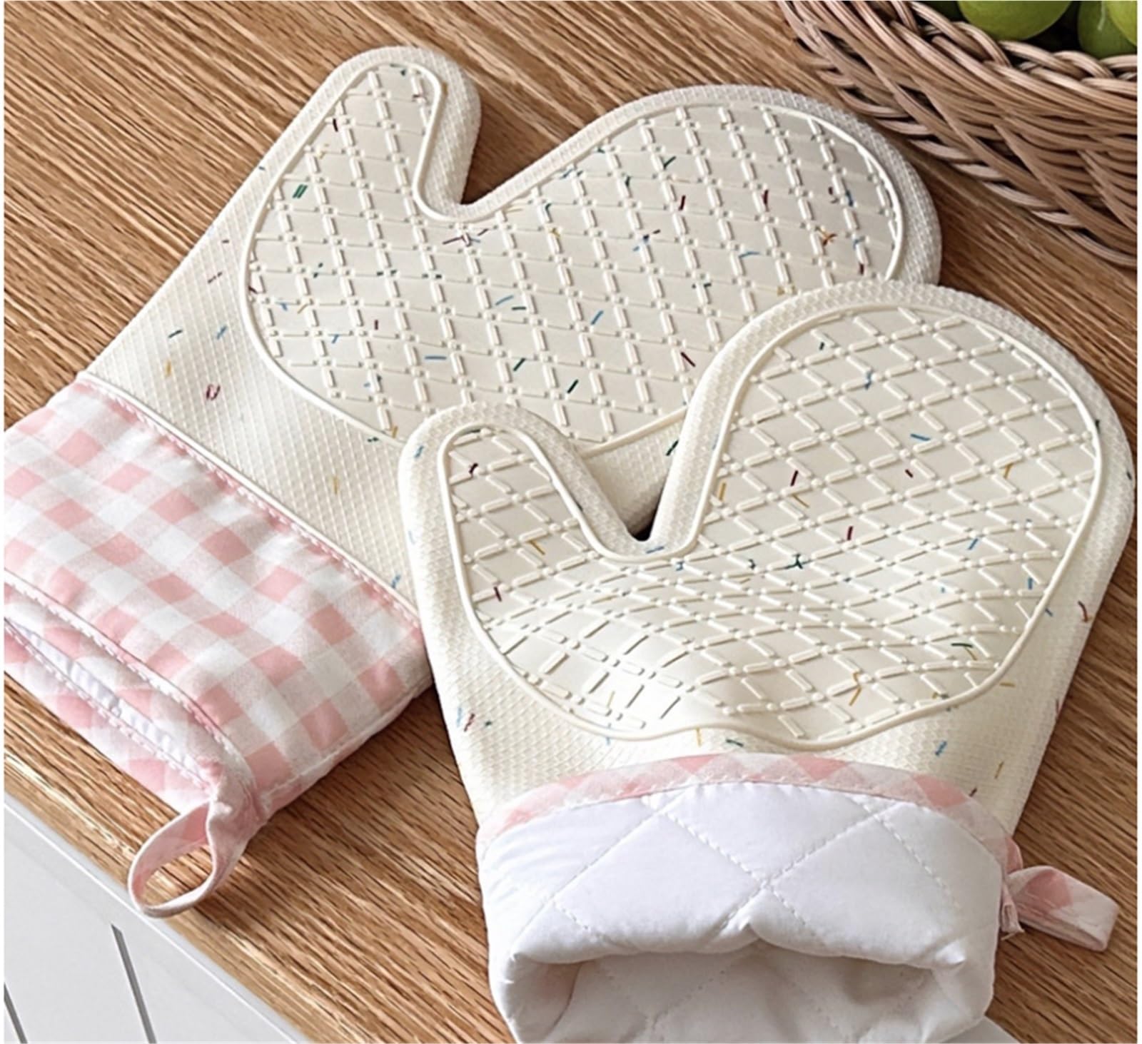 Gants de Cuisine Gants De Four En Silicone, Imperméables, Résistants À La Chaleur, Adaptés À La Cuisson Manique