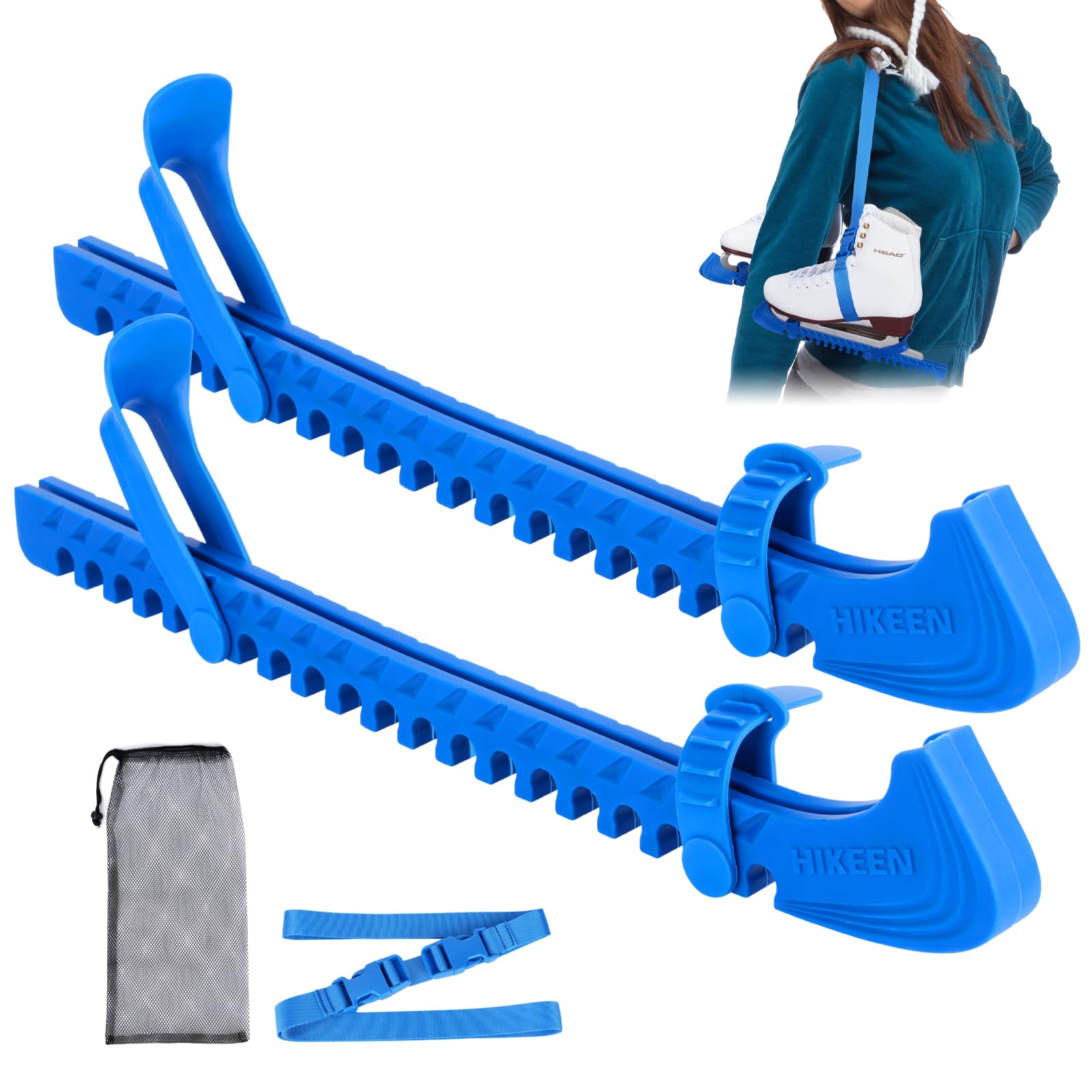 BOOSTEADY Paralame Pattini da Ghiaccio, Protezione Antiscivolo per Lame di Pattini per Pattinaggio su Ghiaccio, Pattini Artistici, con Spallacci