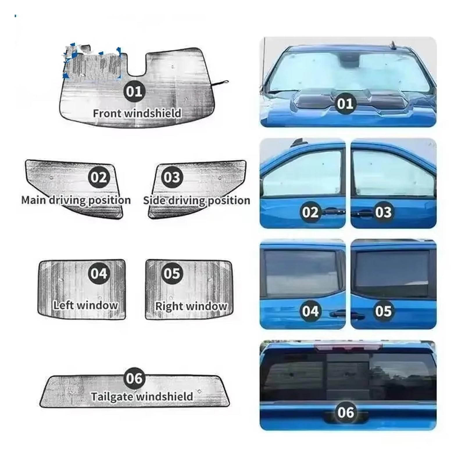 Parasol para Coche para Chevy para Silverado 2019-2025 Parabrisas Delantero Trasero Protección UV Cove Parasoles Ventana Coche