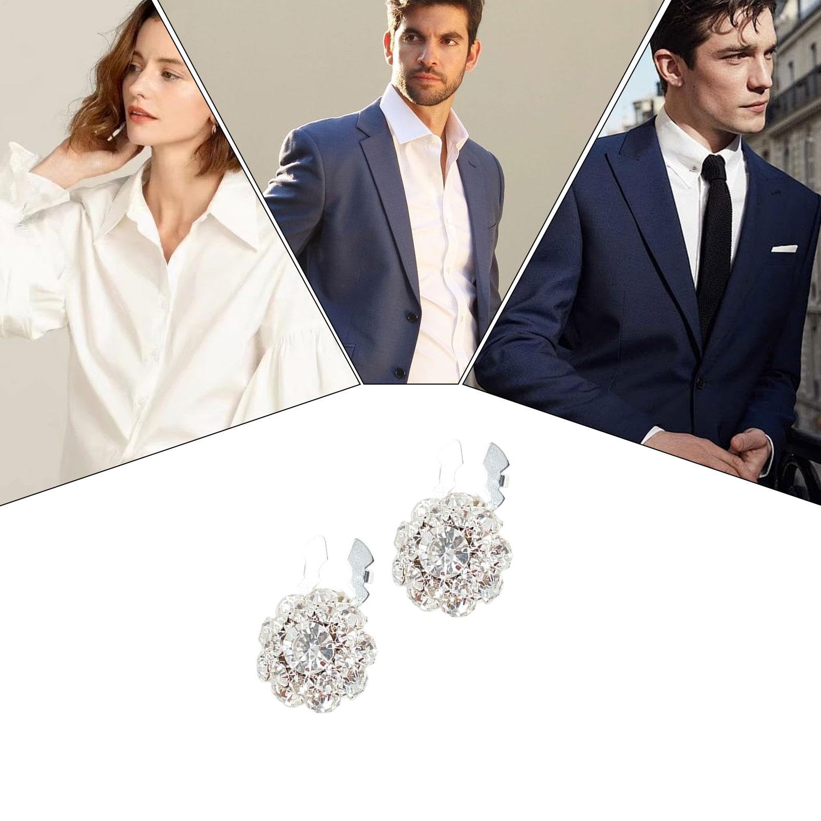 Cache Bouton Chemise Femme, 4PCS Couvre Bouton Chemise En Strass, Boutons De Chemise Détachables, Boutons Bijoux, Boutons Fantaisie En Pour La Décoration Des Vêtements