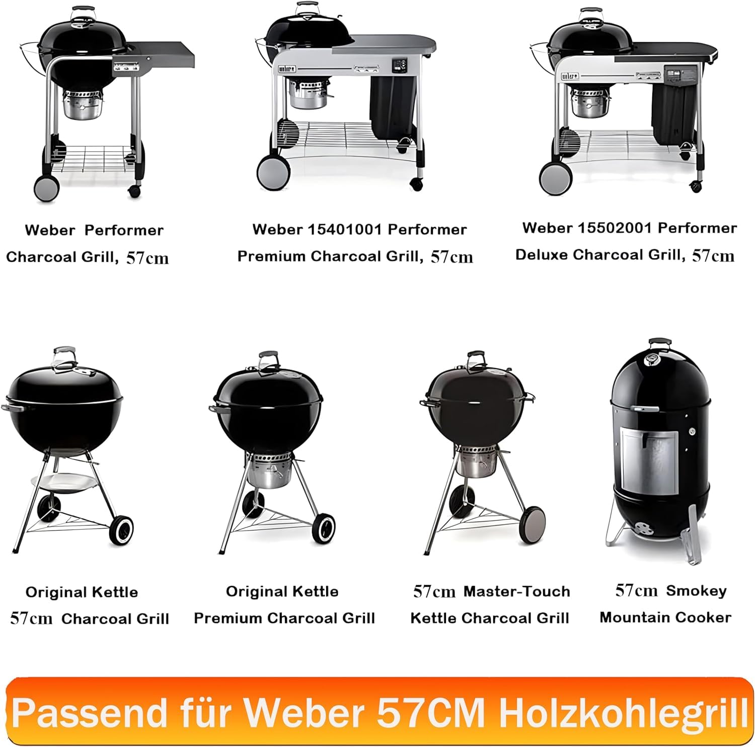 Grillrost rund 54.6cm mit Scharnier für Weber One-Touch Performer Bar-B-Kettle Serie
