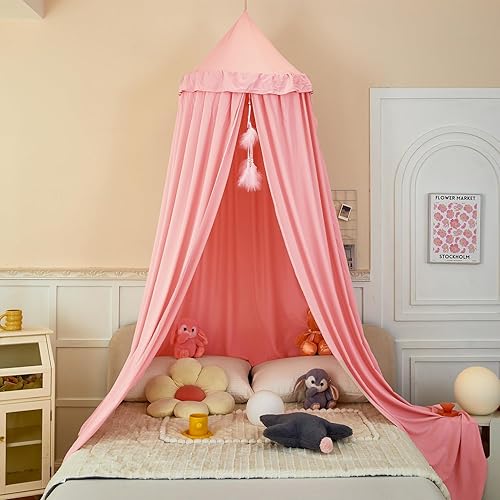 Miniatura 19 de dix-rainbow Toldo decorativo de princesa para cama de niños, toldo de cama suave y duradero para habitación de niñas, tienda de campaña, ropa de Red