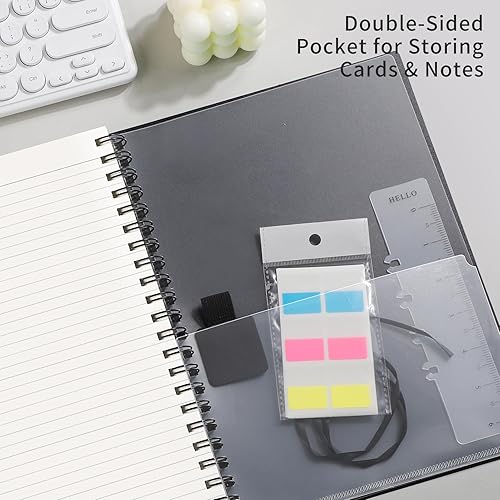 Miniatura 4 de EMSHOI Cuaderno de espiral A4 con rayas universitarias, 11.2 x 8.27 pulgadas, 300 páginas, papel grueso de 3.53 ozm, tapa blanda impermeable,