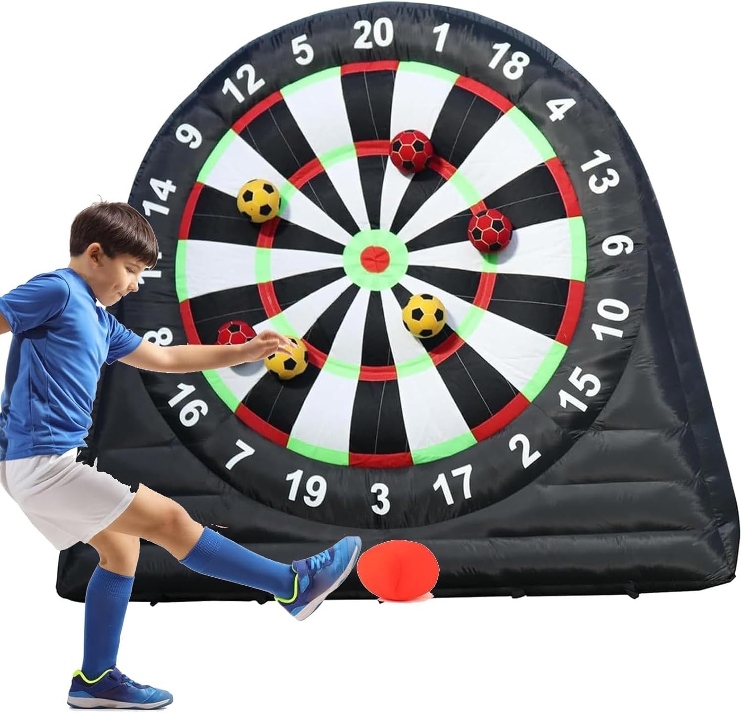 DEJIN Outdoor Football Dart Board Game Kick Dartboard Sport Game, Inflatable Outdoor Soccer Dart Board Kick Dart Board With 8pcs Soccer Balls Blower