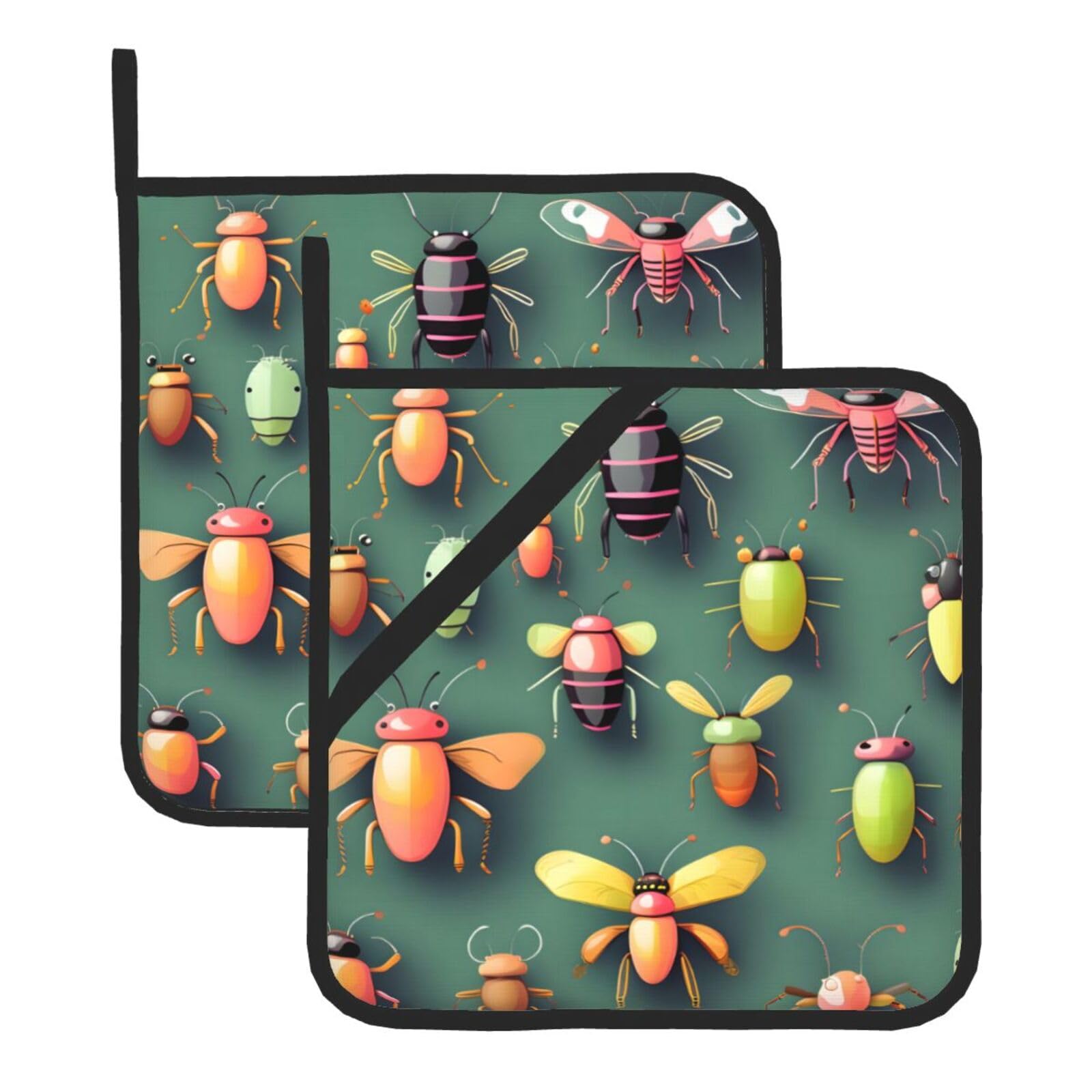 Insect Atlas Square Heat Resistant Trivet Set Thick and Durable for Baking Barbecue Cookware Oven