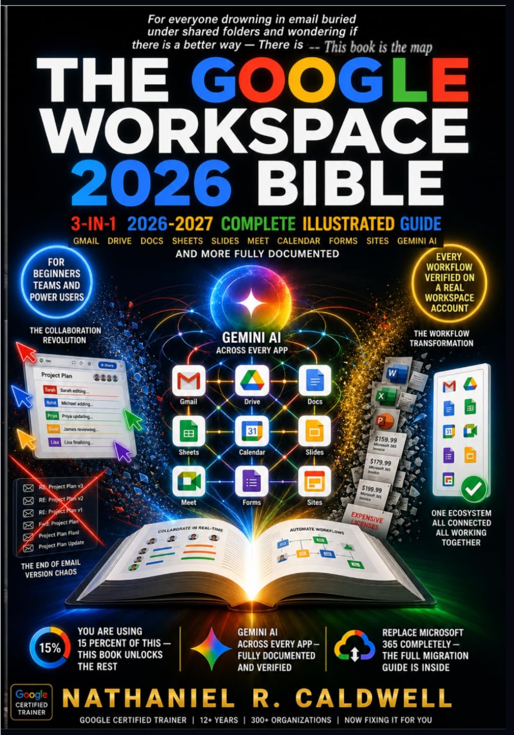 The Google Workspace 2026 Bible: 3-in-1 Illustrated Guide to Gmail, Drive, Docs, Sheets, Slides, Meet, Calendar, Forms, Sites and Gemini AI - Step-by-Step Tutorials, Real-World Workflows & Quick Ref