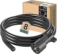 Vista 10 de Cable de remolque de 7 vías, cable de enganche de 4 pies de alta resistencia con 7 vías, cableado de enchufe de remolque en línea, arnés de cable