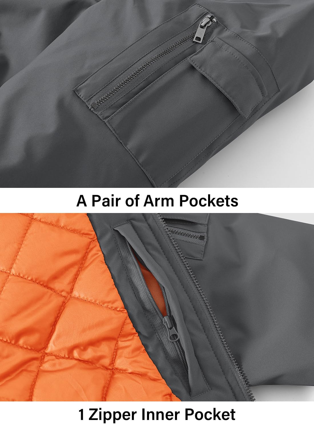 BGOWATU Men's Jacket Windproof Quilted Bomber Jackets Casual Fall Winter Warm Padded Coats Outwear - Image 5