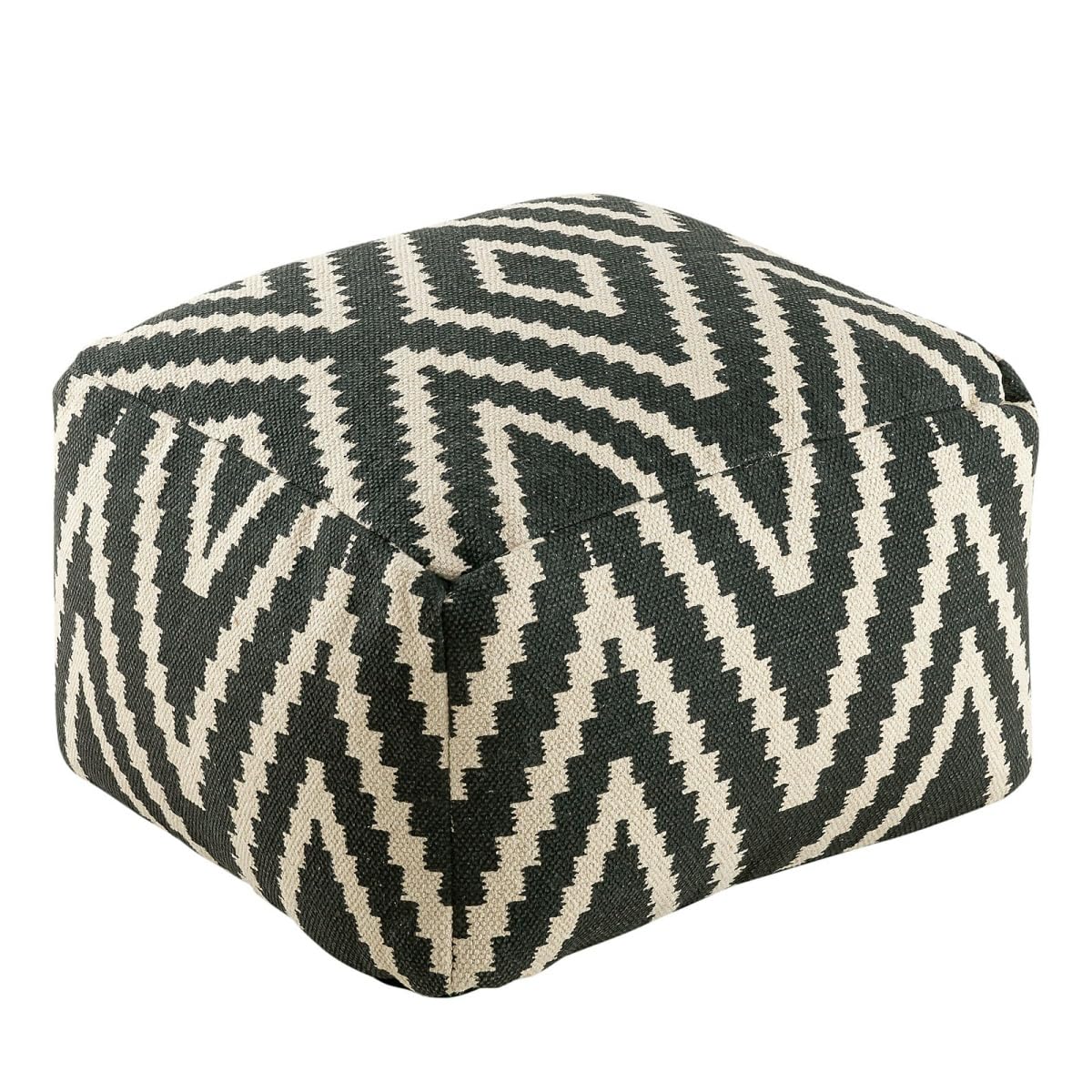 Kelim Sitzwürfel 50x50 H35cm Pouf Fußhocker Sitzhocker Bodenkissen Fußschemel Farbe schwarz