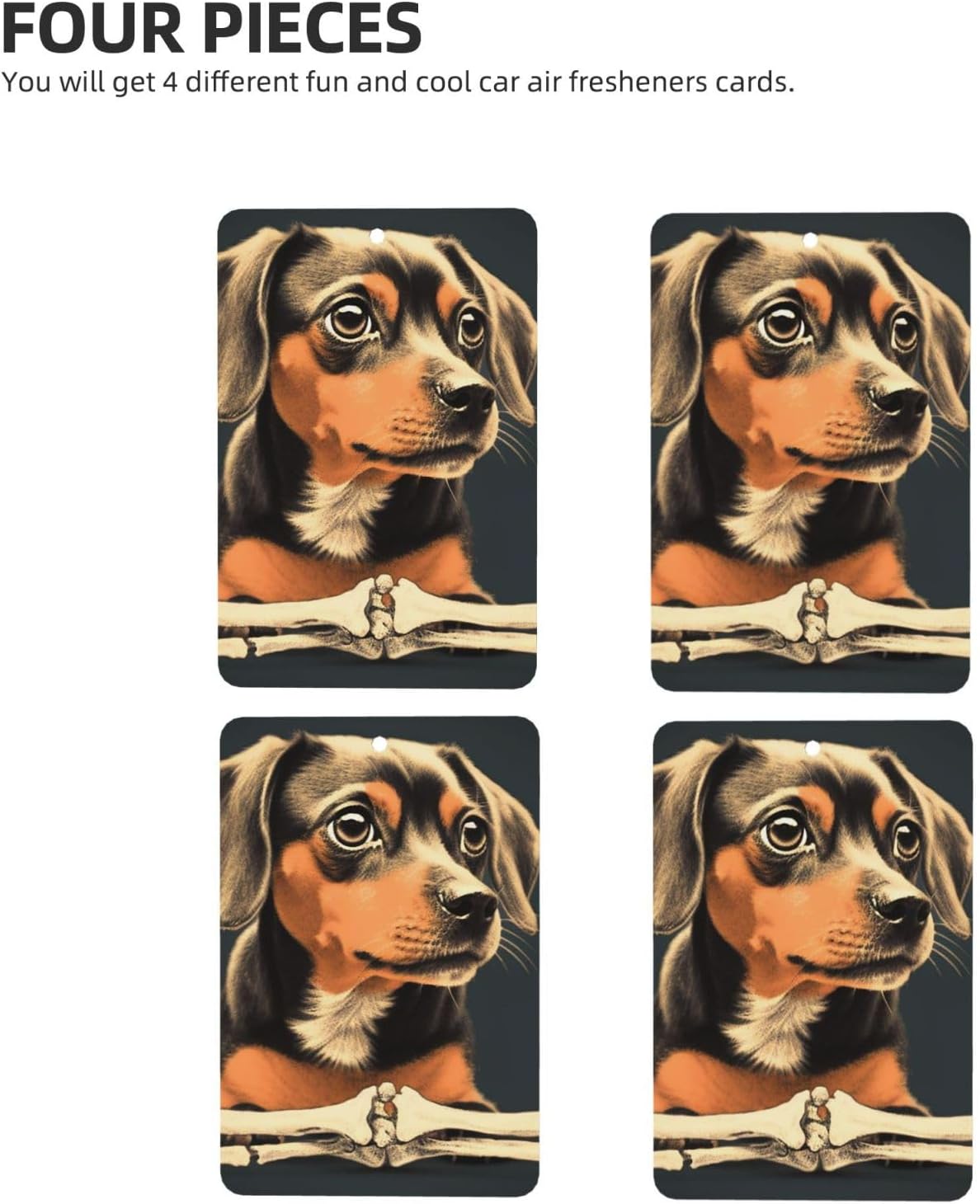 Car Air Fresheners Cards Set of 4 Pieces,Bone Dog Mirror Pendant Hanging Scented Cards for Wardrobe Bathroom Long-Lasting Auto Aromatherapy Tablets Gifts Car Rearview image 2