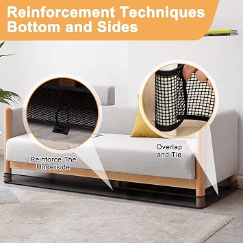 4 Inch Under Sofa Blocker for Pets, 33 Ft Long Cuttable Pet & Toy Barrier, Adjustable Gap Bumper, Mesh Roll Toy Blocker to Stop Pets, Toys & Objects from Sliding Under Couch & Furniture