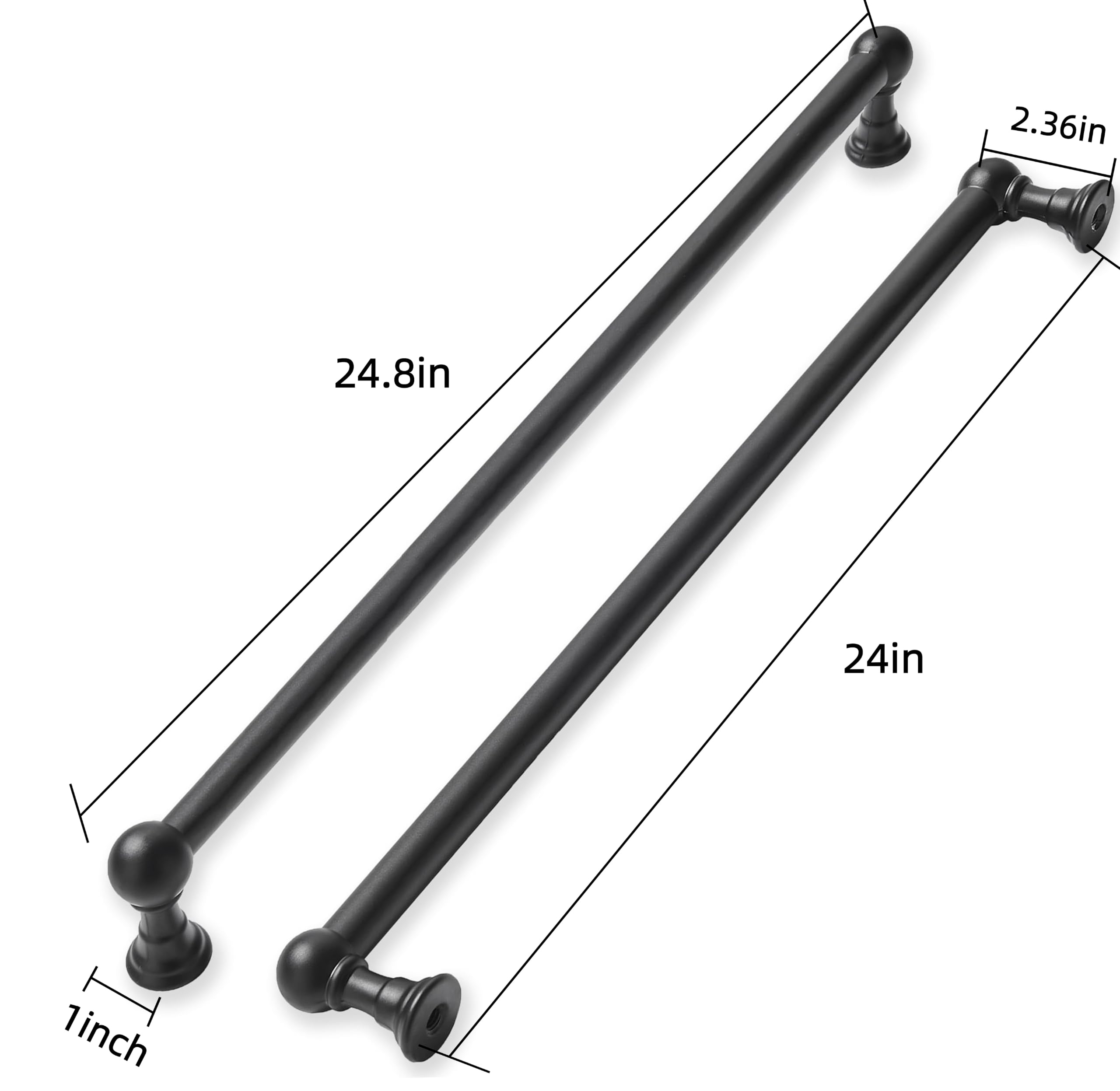 KHTUMEWARE-80309 Matte Black Appliance Pulls CTC 18 in (457 mm) in Matte Black — KHTUMEWARE