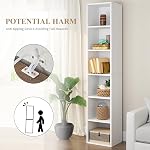 oneinmil Tall Narrow Bookcase, 6 Tier Cube Display Shelf, Modern Corner Bookcase, Home Office Storage Cabinet, Decorative Home Furniture,