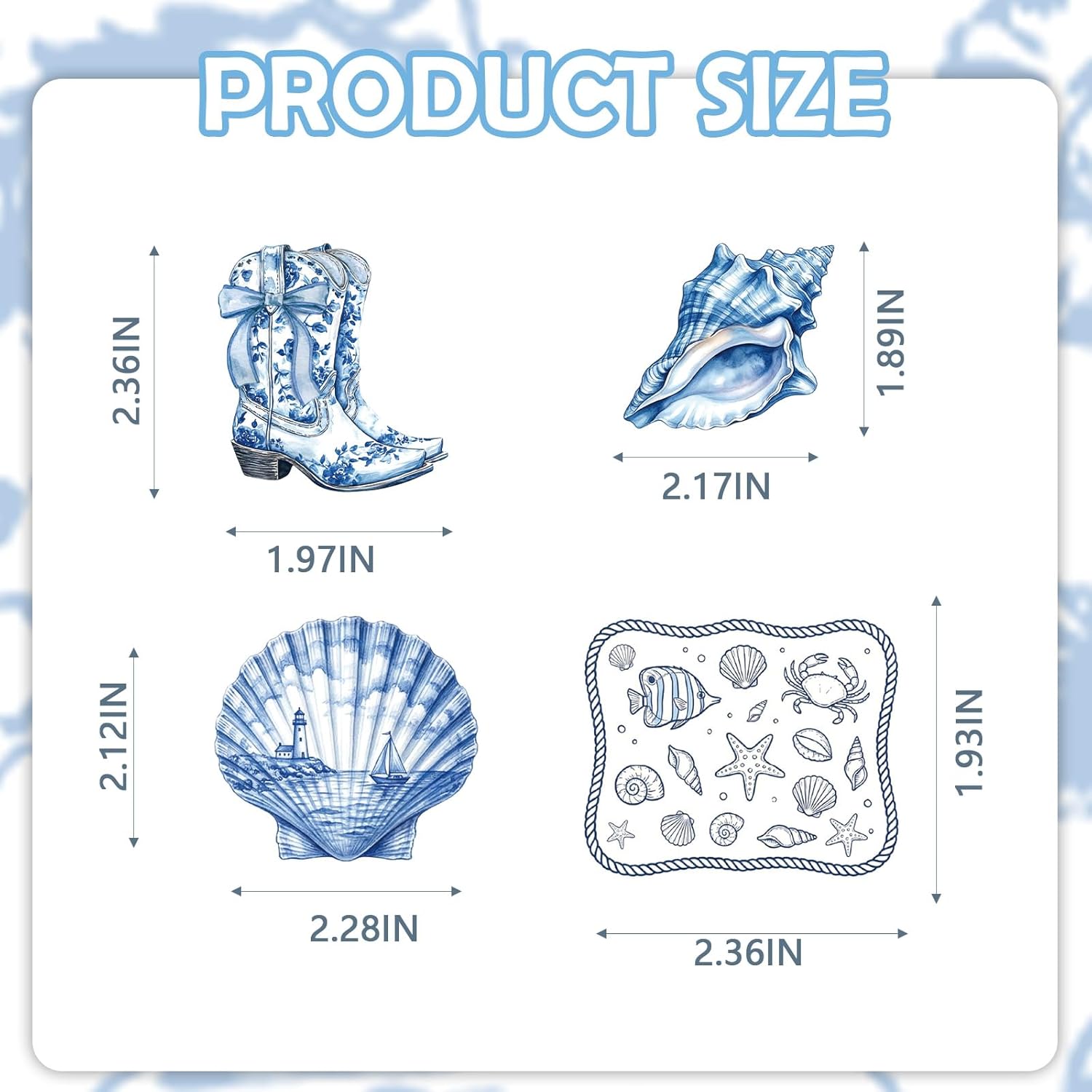 100 Pcs Vision Board Stickers for Women, Blue Aesthetic Positive Affirmation Stickers for Vision Board Supplies, Blue Ocean Decal Sticker for Adults Teens Planner Accessories