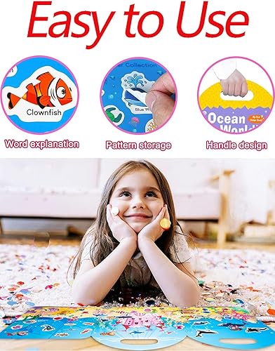 Miniatura 5 de Libro portátil silencioso de gelatina, libro de calcomanías reutilizable para niños, actividades de aprendizaje preescolar para niños pequeños,