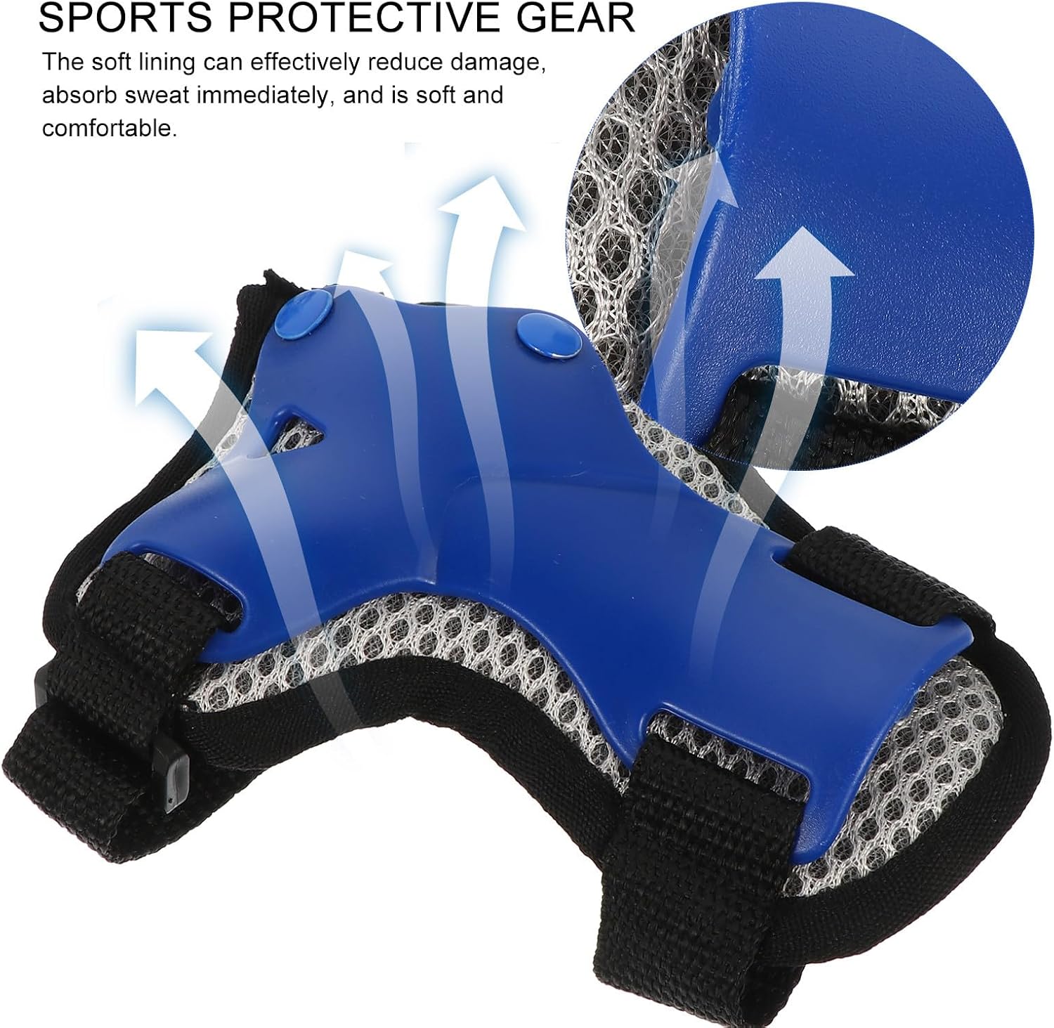 Kids Protective Gear Kit Blue S for Roller Skating | Mesh Cloth and PE Build, 2 Wrist Guards with 2 Knee Pads and 2 Elbow Pads, Lightweight Blue Set