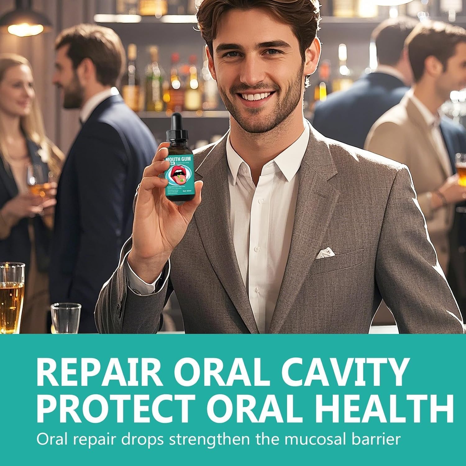 Gum Restore Drops, Botanical Formula Gum Repair for Receding Gums, Gums Regrowth Treatment Helps Maintain Oral Moisture & Freshens Breath