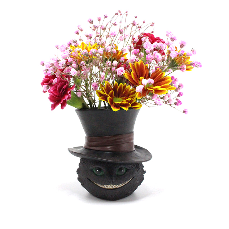 HymoConn Cat Planter Cute Animal Succulent Pots Small with Drainage Hole Funny Plant Pot Indoor Flowerpot Black Halloween Decor (Cat)