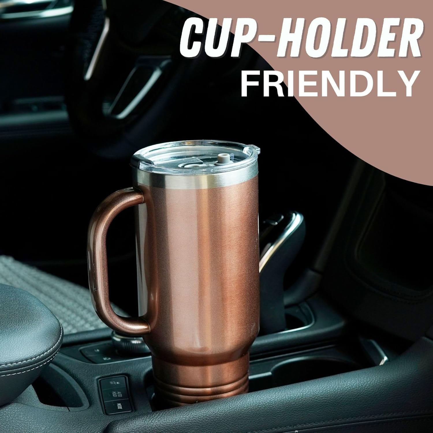 Onebttl Golden Retriever Gifts for Women, Dog Mom, Dog Lover Gifts for Women Dog Owner, 40oz Stainless Steel Tumbler with Handle, Lid and Straw, Rose Gold - Image 7