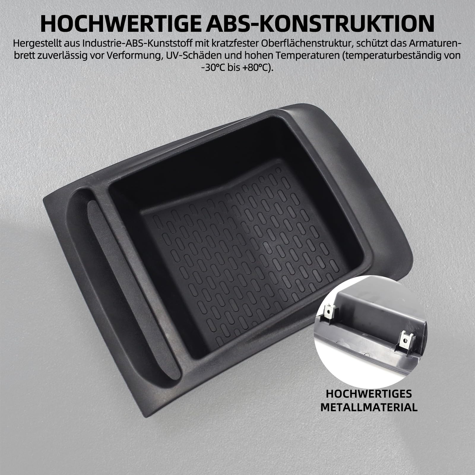 Auto-Armaturenbrett-Aufbewahrungsbox, passend für Fiat Ducato, Peugeot Boxer, Citroen Relay (2014+), schwarzes ABS-Material, rutschfestes Design 6472115AG，735699812
