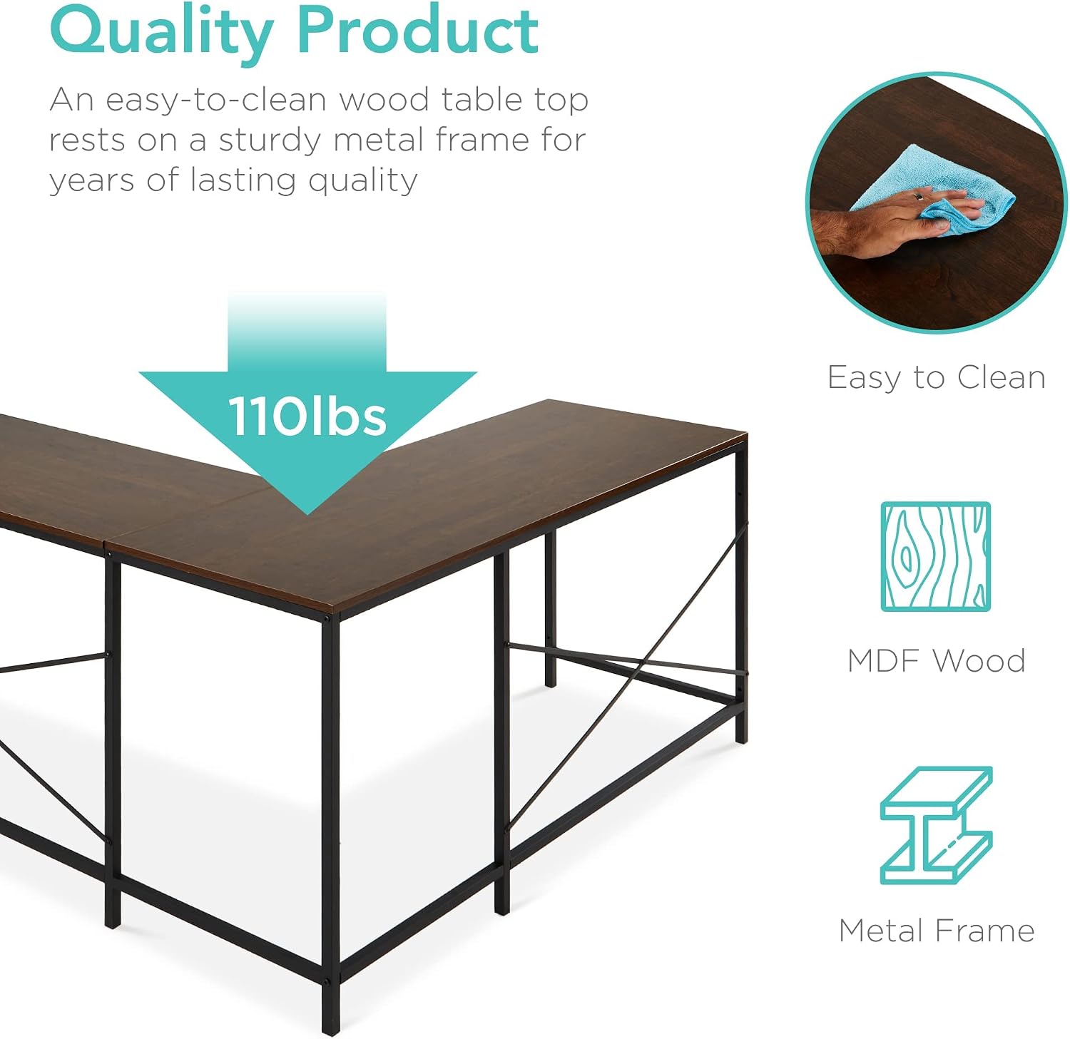 Best Choice Products L-Shaped Corner Computer Desk, Large Study Workstation Furniture w/Multifunctional 5-Tier Open Storage Bookshelves, Custom Setup for Home, Office - Brown/Black