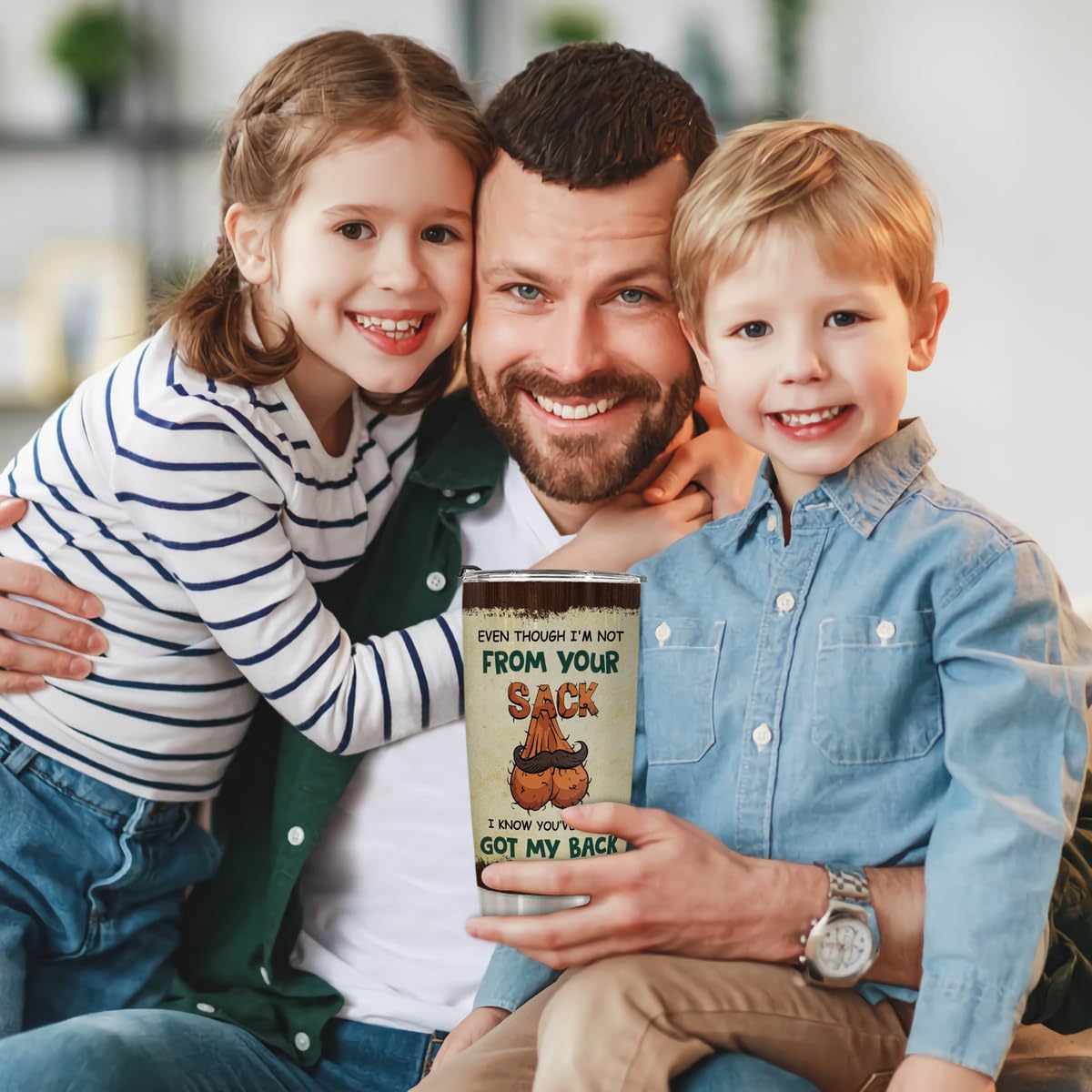 Bonus Dad Tumbler Funny 20 Oz – Christmas or Birthday Gifts from Daughter or Son for a Bonus or Stepdad – Insulated Travel Mug, Unique Appreciation Present - Image 6