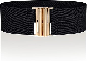 Ro Rox Florence Vintage Belt | Elasticated Belts For Women | Nurse Retro 50s Style Wide Belt With Silver or Gold Buckle
