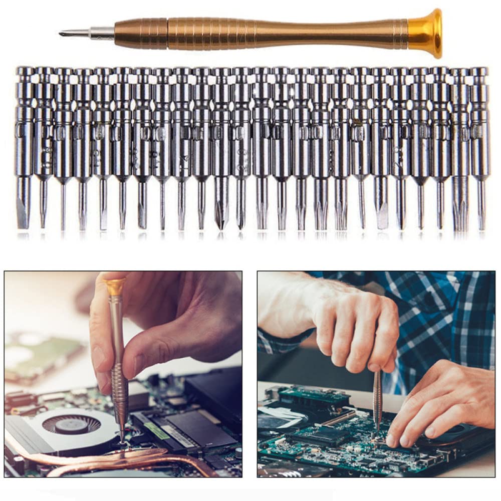 Nowy zestaw precyzyjnych śrubokrętów 25 w 1, elektroniczny zestaw narzędzi do otwierania i naprawy śrubokrętów Torx do telefonów, zegarków, tabletów, czarny