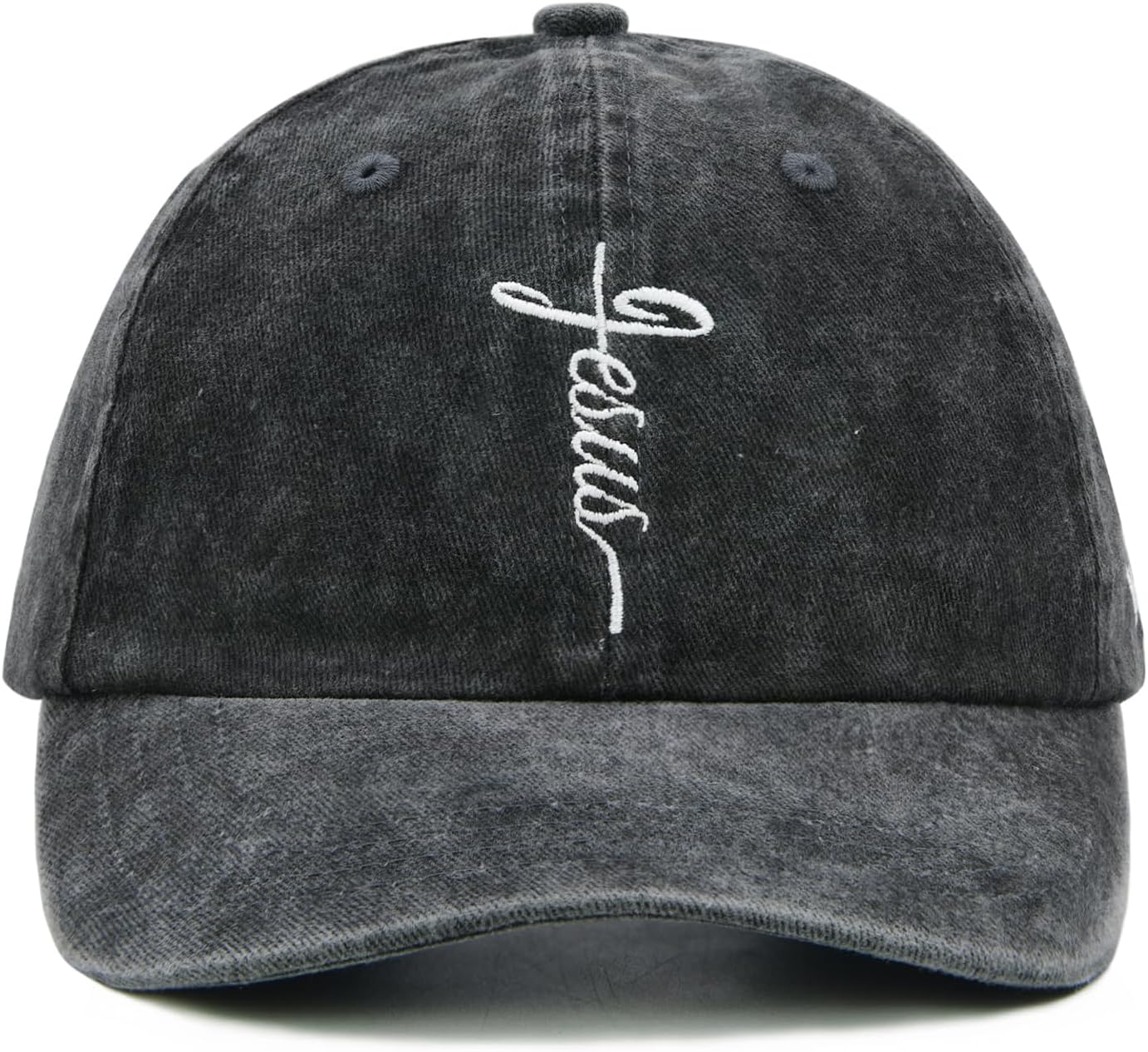 Christian Jesus Hat, Religious Gifts for Men Women, Embroidered Adjustable Classic Baseball Cap Black - Image 4