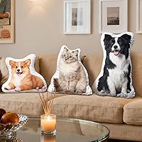 Vista 2 de Almohadas personalizadas con imagen, almohada con foto personalizada, almohada con forma de cara de perro, gato, pareja, regalo conmemorativo