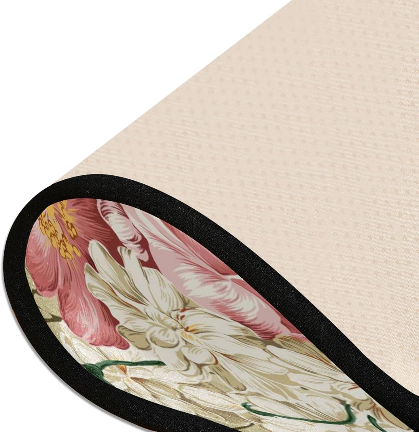 ALAZA Vintage Shabby Chic Pink Rose Floral Runner Rug Non Slip Hallway Entry Carpet Kitchen Rug for Home Dining Living Room Bedroom 72" X 24",Machine Washable