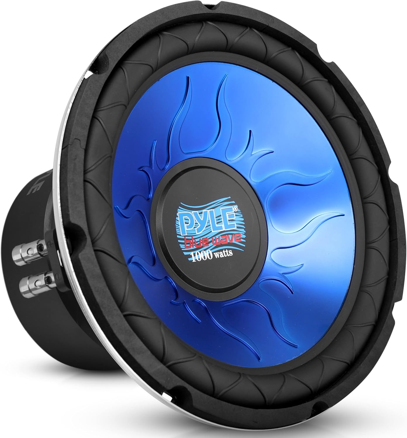 Pyle Car Vehicle Subwoofer Audio Speaker - 10 Inch Blue Injection Molded Cone, Blue Chrome-Plated Steel Basket, Dual Voice Coil 4 Ohm Impedance, 1000W Power, for Vehicle Stereo Sound System- PL1090BL