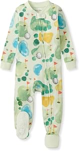 Burt's Bees Baby Boys Organic Cotton, Snug Fit Footed Sleeper Pajamas